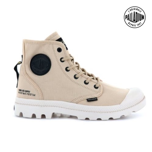 Bottes Palladium Pampa Hi Htg Supply Femme Beige | FR AEF415M